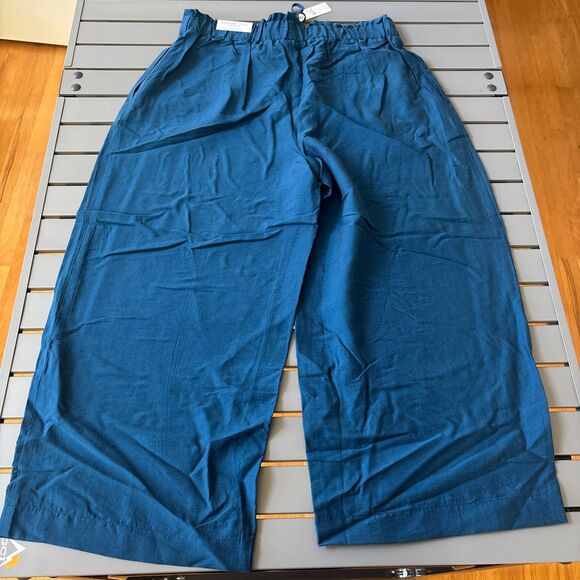 Chico's 2 Piece Suit Womens M Blue Short Sleeve Notch Lapel Slit Button NEW - Picture 5 of 10